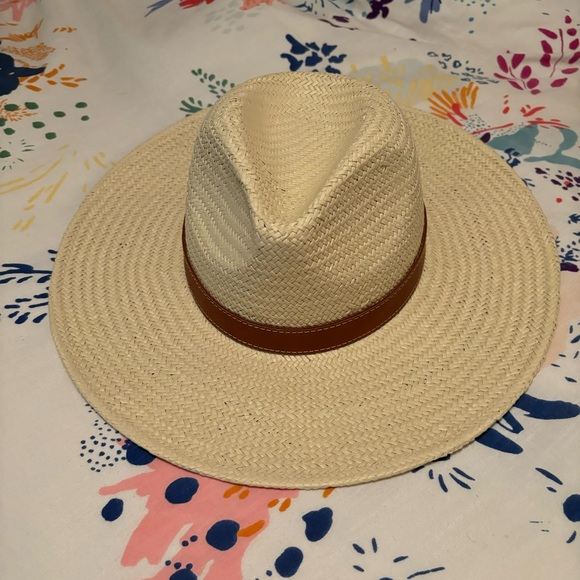 Madewell WIDE-BRIM STRAW FEDORA hat - DRIED STRAW - Picture 1 of 4